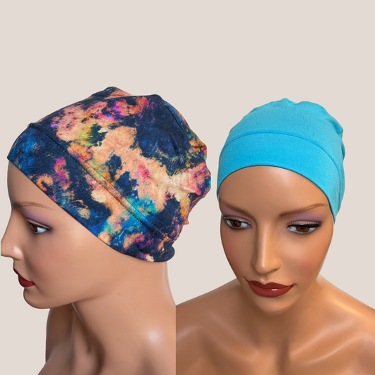 PACK turbante oncológico cómodo en colores vibrantes y suaves, ideal para máxima comodidad y estilo.